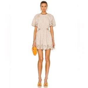 NEW: SIMKHAI Anaise Cut out embroidered Dress - US 4